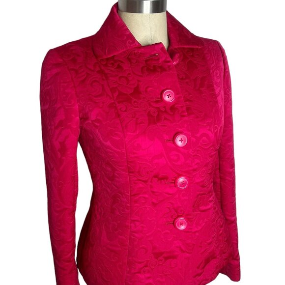 Dana Buchman Jackets & Blazers - Dana Buchman Blazer Womens Size 4P Pink Floral Embossed Career Wear